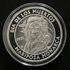 2022 MARIPOSA MONARCA VIVA LA VIDA 1 OZ SILVER PROOF