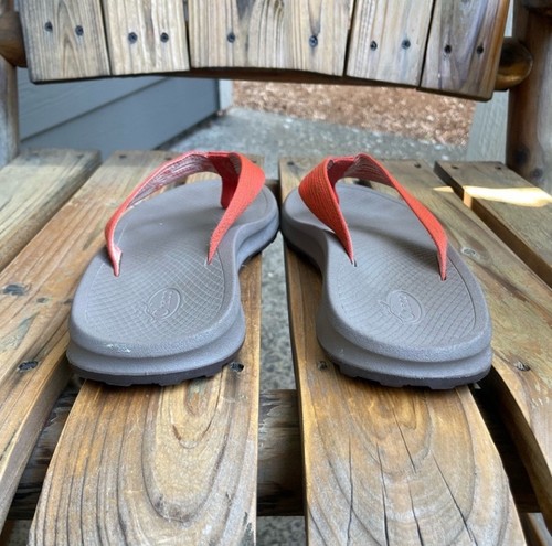 Chaco Playa Pro Flip Flops Womens 11 Orange Thong Sandals - Picture 10 of 13
