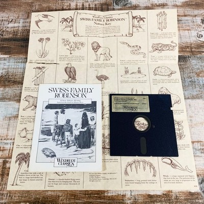 SWISS FAMILY ROBINSON (Commodore 64) 5.25'' Disk w/ Manual and Poster