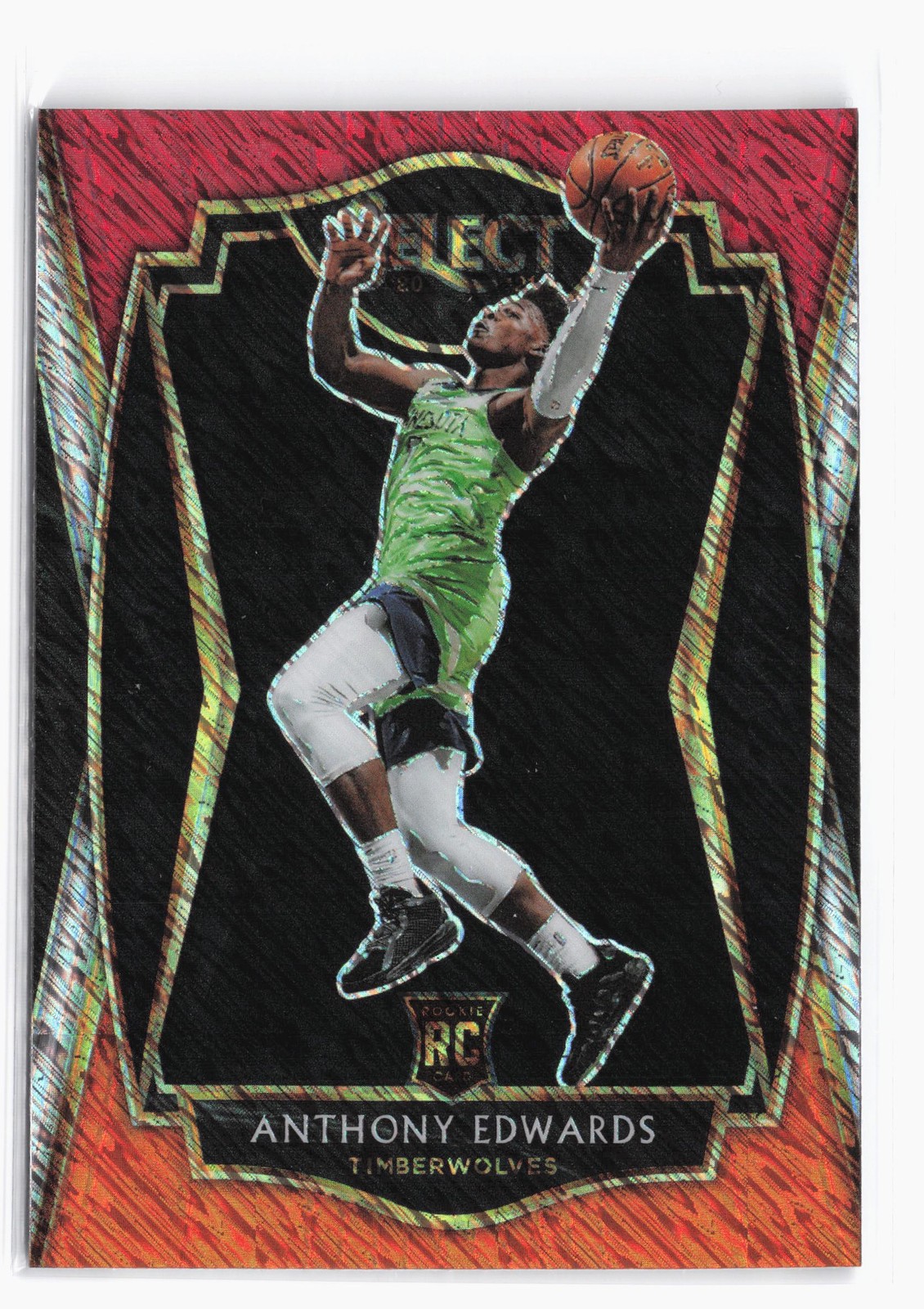 2020-21 Select Red White Orange Shimmer #169 Anthony Edwards Rookie RC SP JA