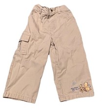 Disney Classic Pooh Toddler Khaki Cargo Pants Size 12 Months Elastic Waist
