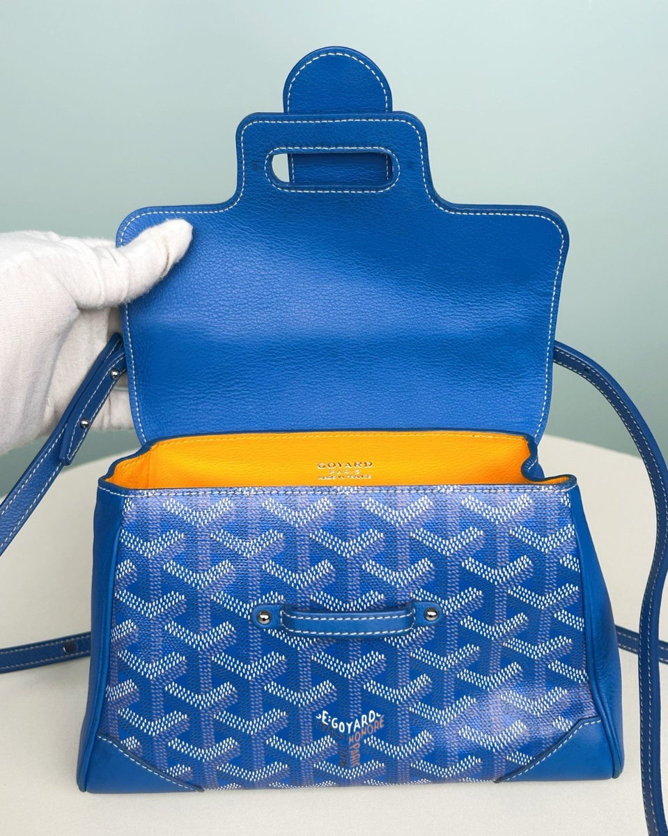 Goyard Saigon Monogram Blue Top Handle Bag Shoulder Bag Crossbody