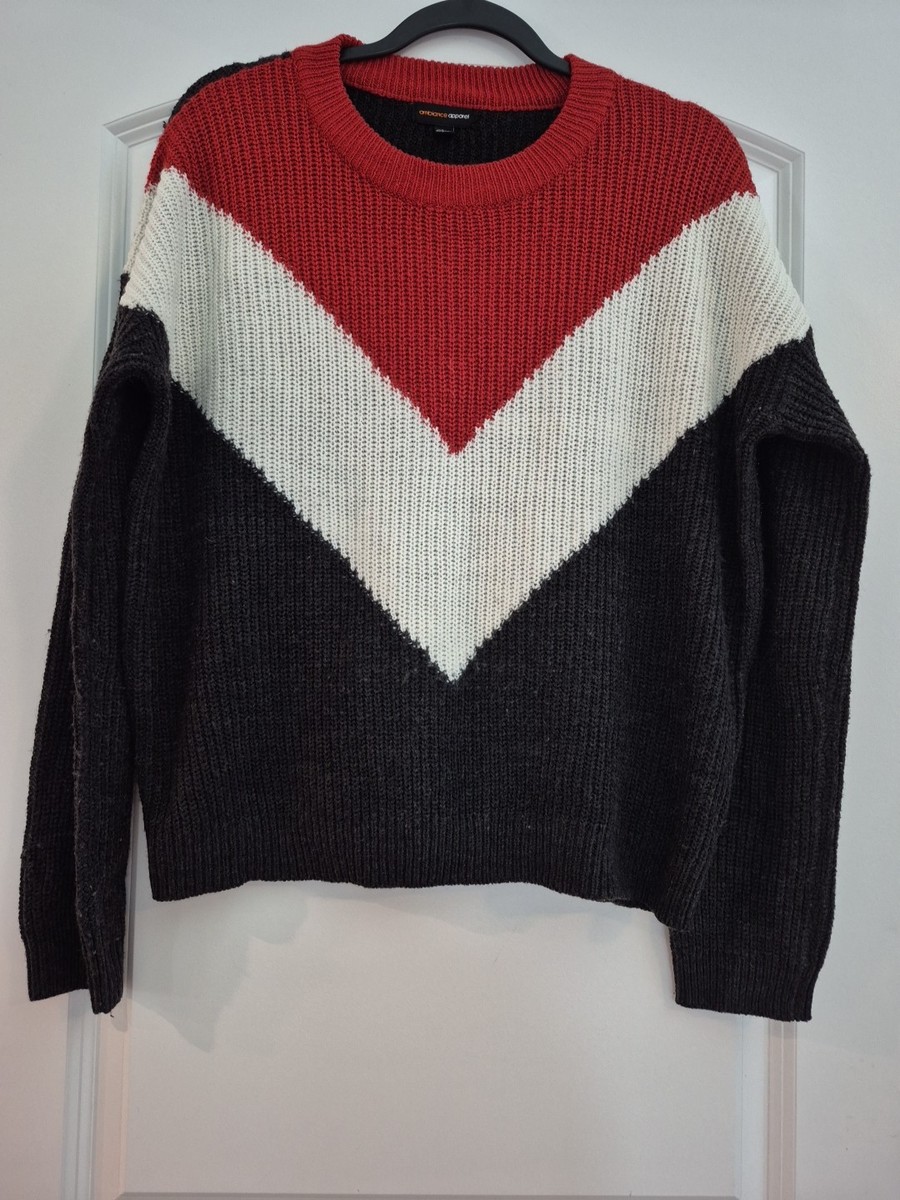AMERICAN APPAREL White Blue Orange KNIT SWEATER Women Large
