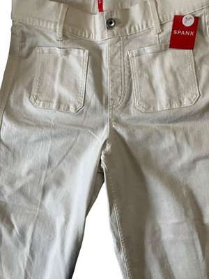 NWT SPANX EveryWear Crop Wide Leg Pants Jeans Patch Pockets-Pull On Petite Lg