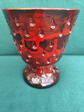 Italienische Erdbeere Keramik Vase Fratelli Fanciullcci Made In Italy Vintage