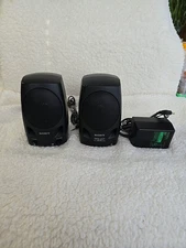 SONY SRS-A41 ACTIVE SPEAKER SYSTEM SET FOR WALKMAN DISCMAN W/ POWER ADAPTER