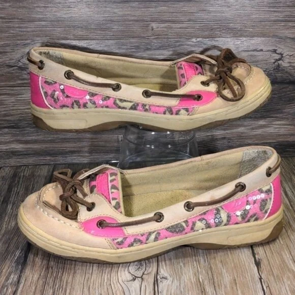 Mocasines de cuero rosa tostado Sperry Angelfish talla 4 para niña grande Foto 2 de 4