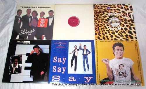 6 VTG VINYL LP RECORDS Paul McCartney Wings Disco Mix, Single, Goodnight Tonight