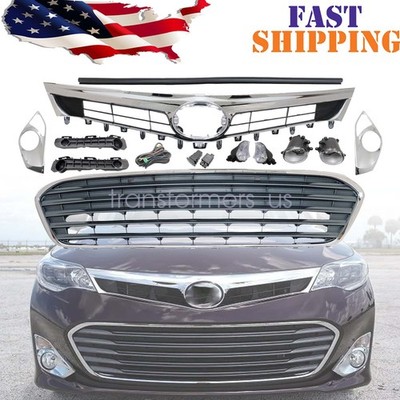 10PCS Front Grille Fog Signal Lights Bracket Set For 2013-2015 Toyota Avalon