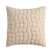 Pottery Barn Cozy Cloud Cotton Linen Quilted EURO Pillow Sham Cover Shell NEW
