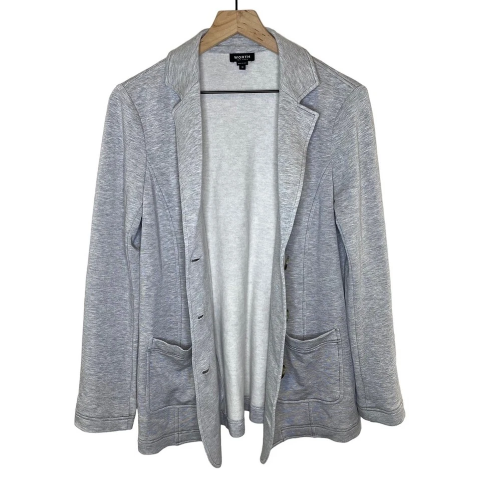 Chaqueta Blazer Minimalista Worth Mujer 3 Botones Polar Talla 10 Usada en Excelente Condición Clásica Foto 2 de 4