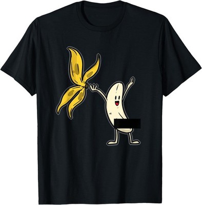 Banana Striptease Censored Naked Funny Adult Tee T-Shirt