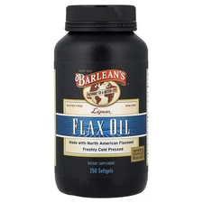 Barlean s Lignan Flax Oil 250 Softgels Gluten-Free