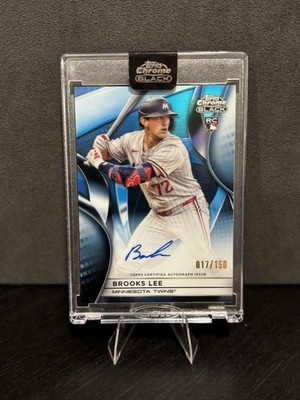 2025 Topps Chrome Black Brooks Lee Auto RC Blue Refractor Rookie #43/150 Twins