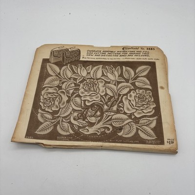 Vintage Craftaid Leather Template No. 2685 Purse Hand Bag Flowers Floral Leaves