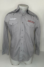 PBR WRANGLER - Embroidered Geometric PBR Western Snap Mens Small Shirt