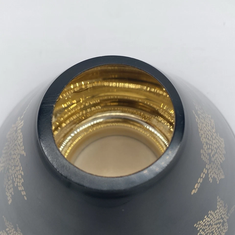 Yankee Candle Shade Topper Otoño Otoño Hojas Tarro Grande Negro Dorado Vidrio Retirado Foto 4 de 4