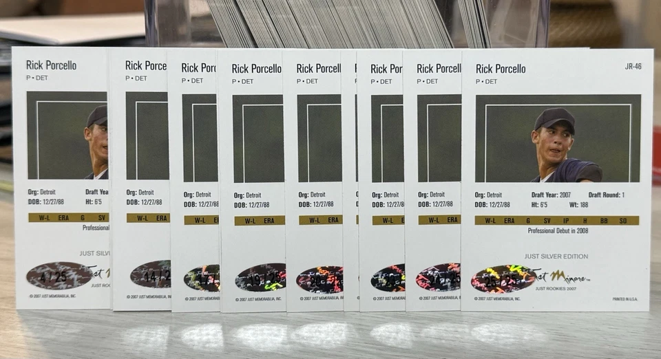 Lot of 13 - 2007 Just Minors RICK PORCELLO Rookies Silver Edition /25 #JR-46 - Image 2 of 2