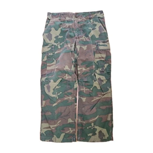 Vtg 70s Jungle ERDL Camo Cargo Pants Army Military 1970 Vietnam War Era M 34x28