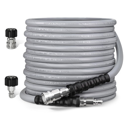 #ad 3 8quot; Kink Resistant Pressure Washer Hose 50FT Swivel 3 8quot; Quick Connector an... $71.32