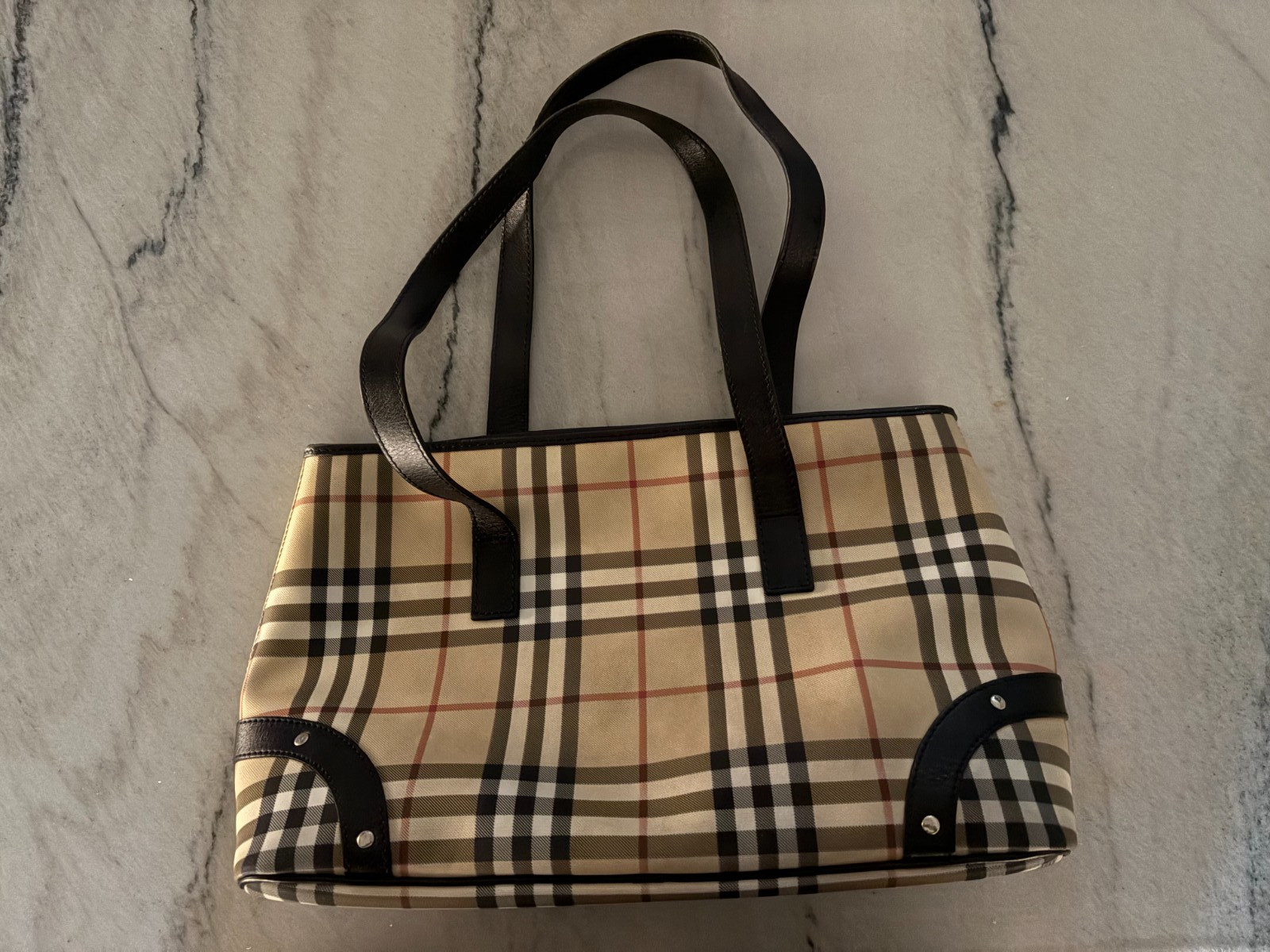 Medium Authentic Burberry Nova Check Shoulder Bag… - image 1