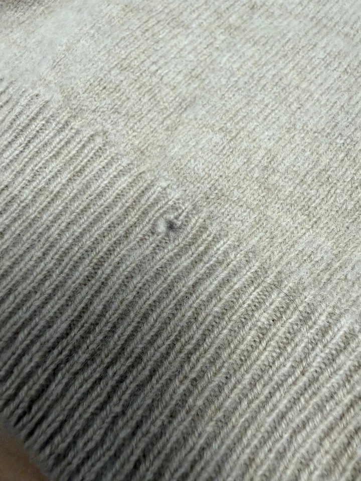 Suéter masculino vintage polo Ralph Lauren lã de cordeiro XXL Henley colarinho pônei bege - Imagem 4 de 4