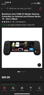 Backbone Gen 2 USB-C Android/ iPhone  