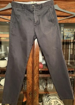 Perk Men's Navy Blue Slim Fit Tapered Chino Pants Waist 32 Twill Stretch Pockets