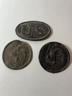 Civil War Union US Belt Buckle & Eagle Plate Relic Lot 3pc Manassas Virginia