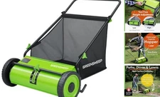 Pickup Pro Garden Sweeper - Manual Leaf & Grass Push Lawn PickUp Pro Max