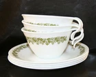 Set of 3 Vintage Pyrex Corelle Crazy Daisy Cups and Saucers