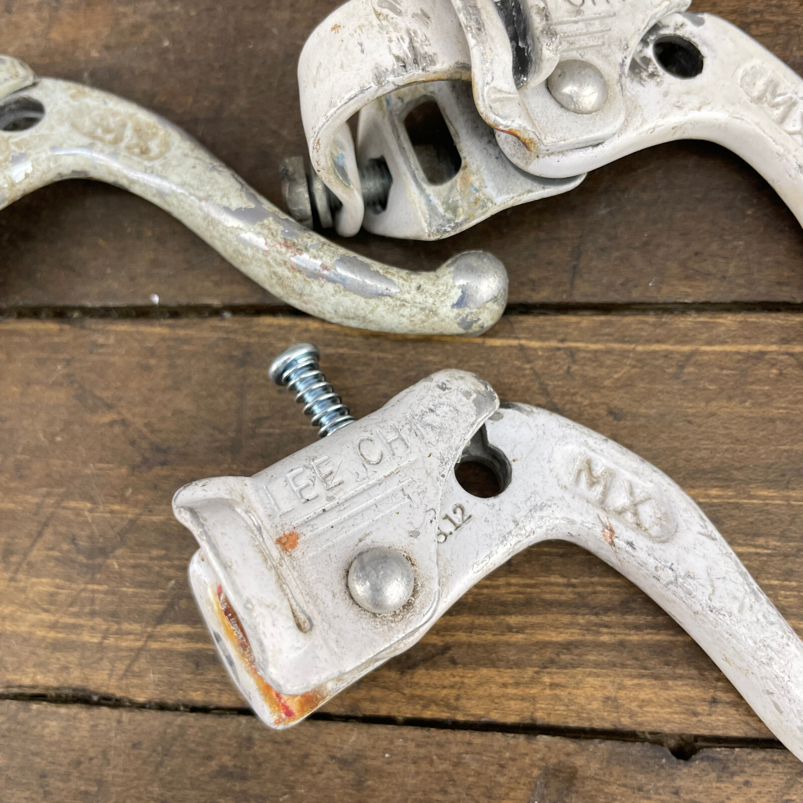 Old School BMX Brake Lever Lot 5 PARTS Vintage Levers 1 Clamp White Tech 4 A4