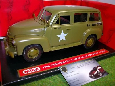 CHEVROLET CARRYALL SUBURBAN 1950 ARMY 1/18 MIRA 6244 voiture miniature militaire - Photo 1/4