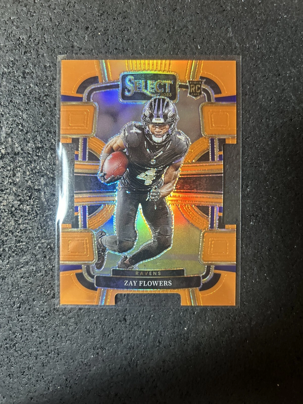 2023 Panini Select Zay Flowers Concourse Orange Die-Cut Prizm #/499 #8 RC Ravens