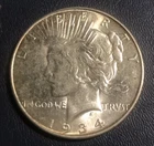 1934-d, high micro d , Vam 5 , R-3 , Peace dollar , brilliant AU / unc scarce