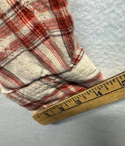 Southern Thread Mens Red/White Plaid Button-Up Western Shirt Size L 100% Cotton - Picture 9 of 9