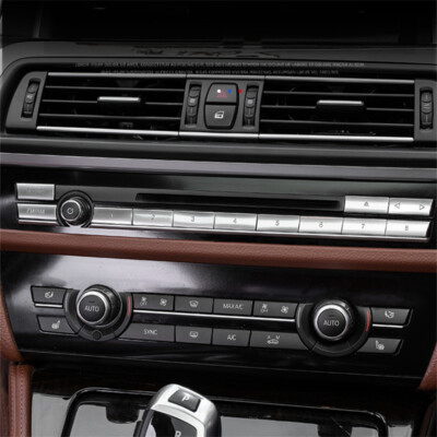 12x Luxus Silber Auto CD Nummer Knopf Cover Aufkleber für BMW 5 5GT F10 F07 F01