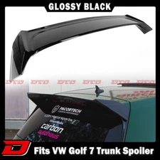 2019 Fits Volkswagen Golf 7 MK7 Hatchback DTO Rear Trunk Spoiler Painted Black