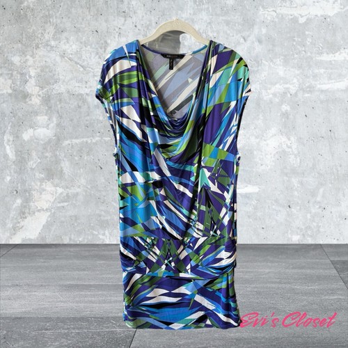 BCBG Max Azria Blue Green Multi Color Women’s Dress Bottom Is Lined Size M - Picture 3 of 14