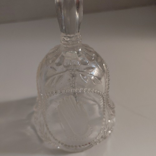 Collectible Praying Hands Glass Hand Bell-Psalms 23-Ornate-Beaded 5" Tall D8 - Picture 3 of 7