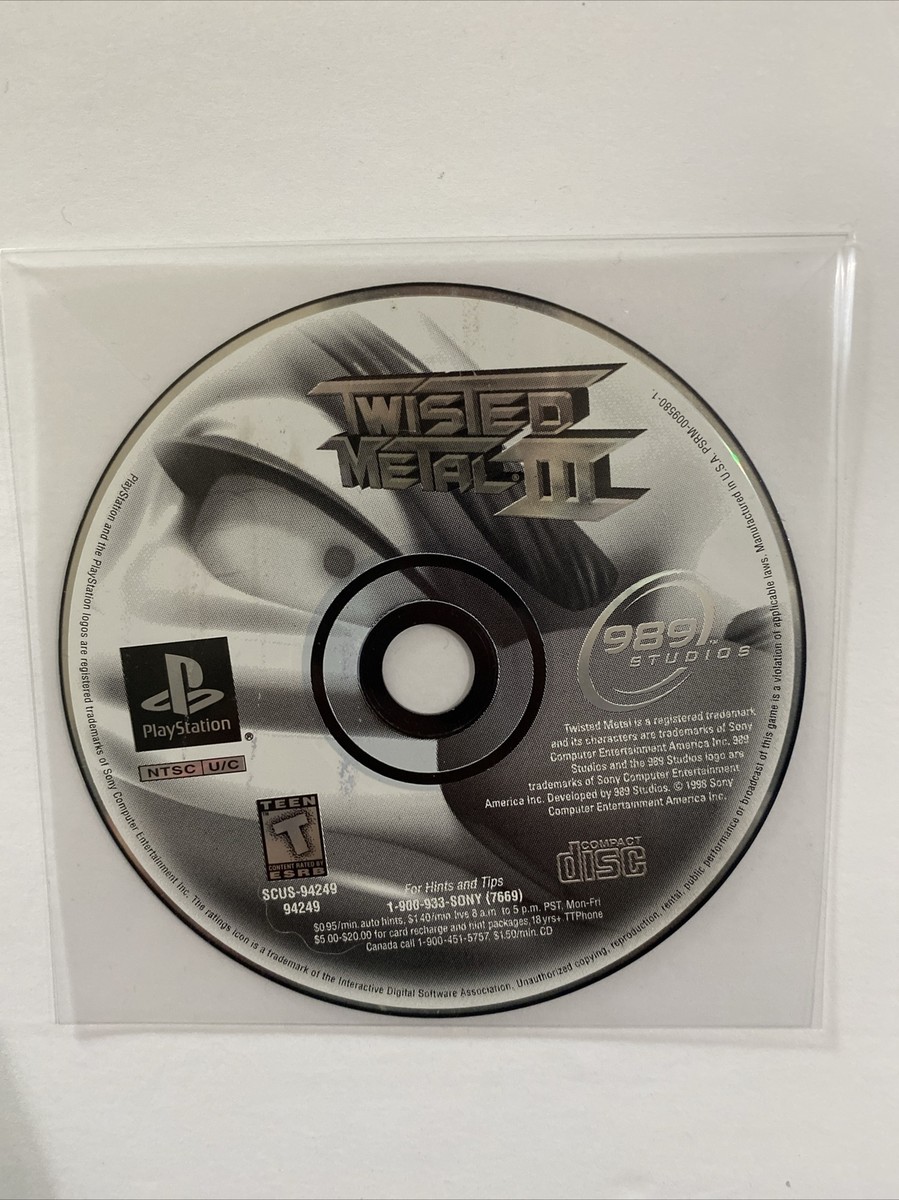 Twisted Metal III 3 (Sony PlayStation 1, 1998) PS1 Disc Only 