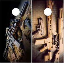 2 Guns 2nd Amendment LAMINATED Cornhole Wrap Bag Toss Skin Decal Sticker
