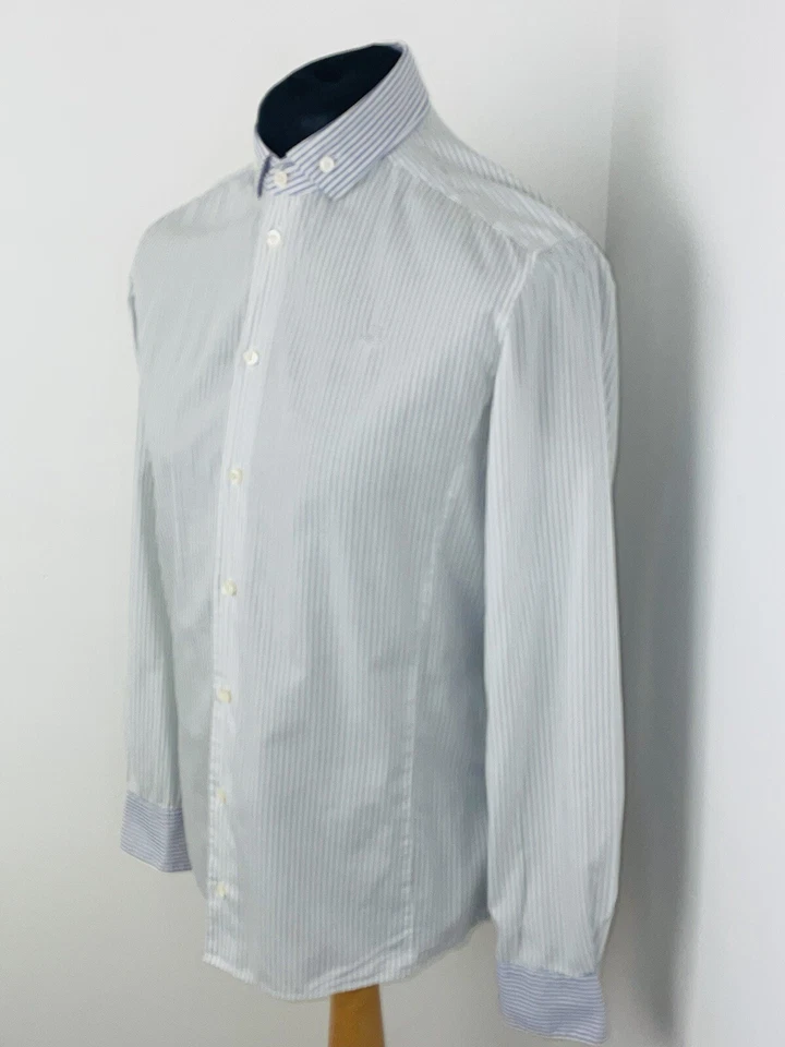 Camisa Inteligente Vivienne Westwood RAYAS Azul Blanco Dinero Antiguo Talla Mediana M Foto 2 de 4