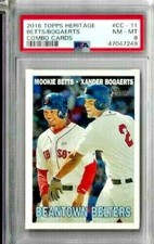 2016 Topps Heritage Mookie Betts Xander Bogaerts Combo Cards PSA 8