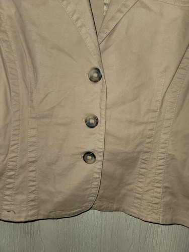 Women's Tommy Hilfiger Beige Stretch Button Casual Chic Blazer Size 8 - Picture 4 of 6