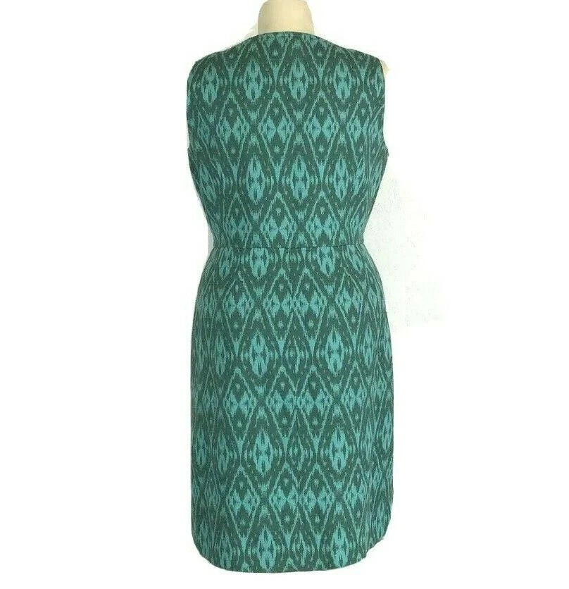 NUEVO CON ETIQUETAS VESTIDO ALEX MARIE 16 verde oliva turquesa dorado cremallera frontal funda carrera $129 Foto 4 de 4