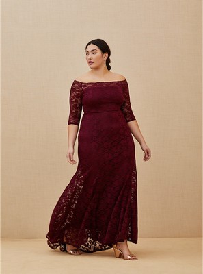 burgundy lace maxi dress