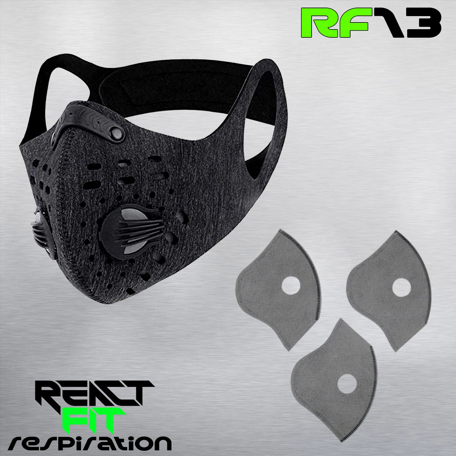 Reusable Dual Air Breathing Valve Face Mask Cover with Activated Carbon Filter