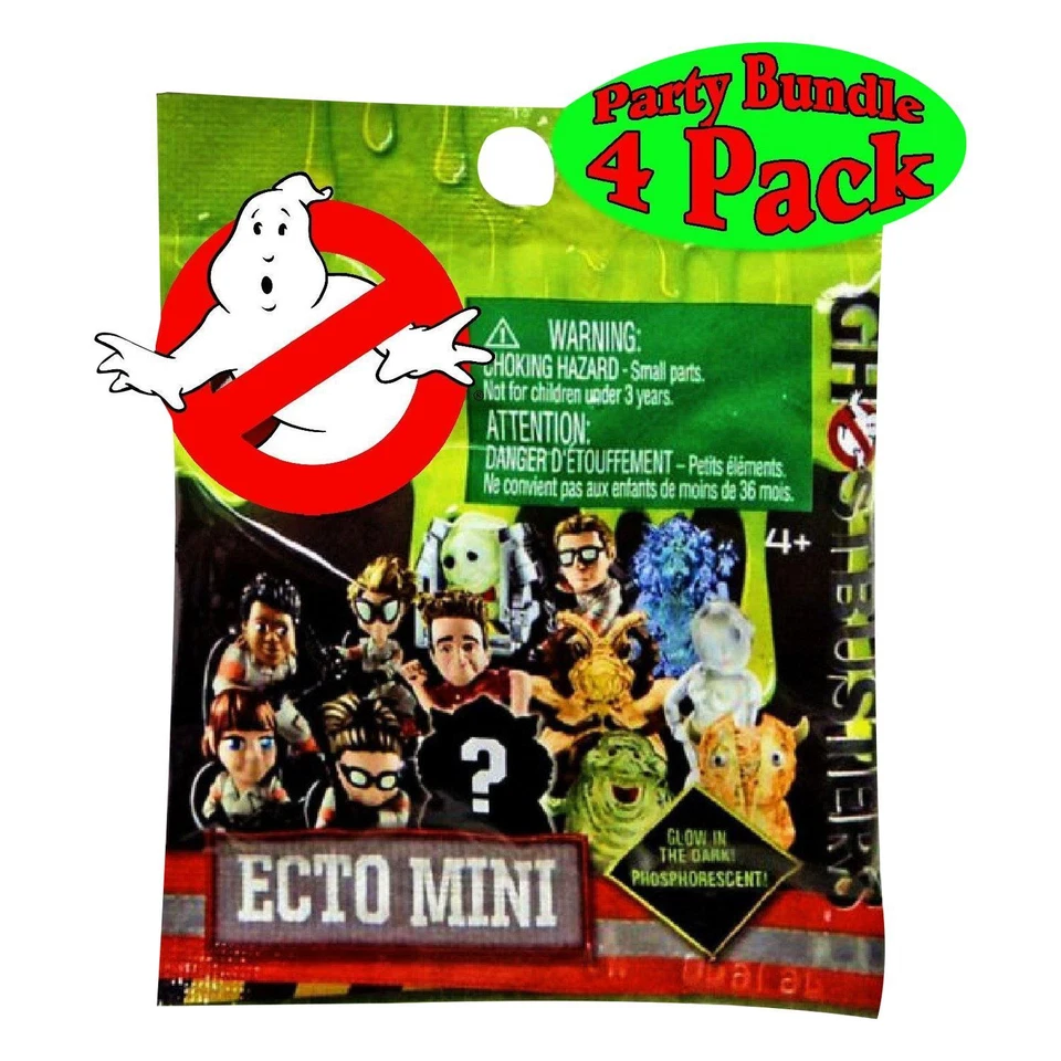 Paquete de 4 bolsas ciegas Ghostbusters Ecto Minis figuras misteriosas que brillan en la oscuridad fantasmas Foto 2 de 2