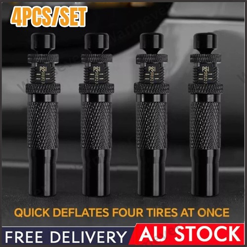 4PCS Automatic Tire Deflators Set Adjustable Pressure Screw-On Deflation Valve - Picture 2 of 7